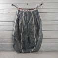 Load image into Gallery viewer, Laundry Bag Repurposed Gray Tandem Parachute Drogue Velocity Logo Labels