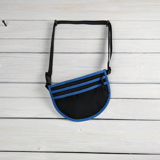 Black Cordura and Blue Binding Waist/Cross Body Bag
