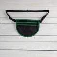 Load image into Gallery viewer, Black and Green Waist/Cross Body Bag
