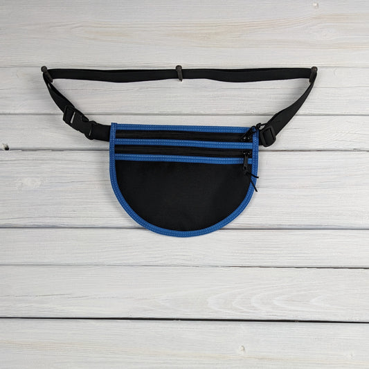Black Cordura and Blue Binding Waist/Cross Body Bag