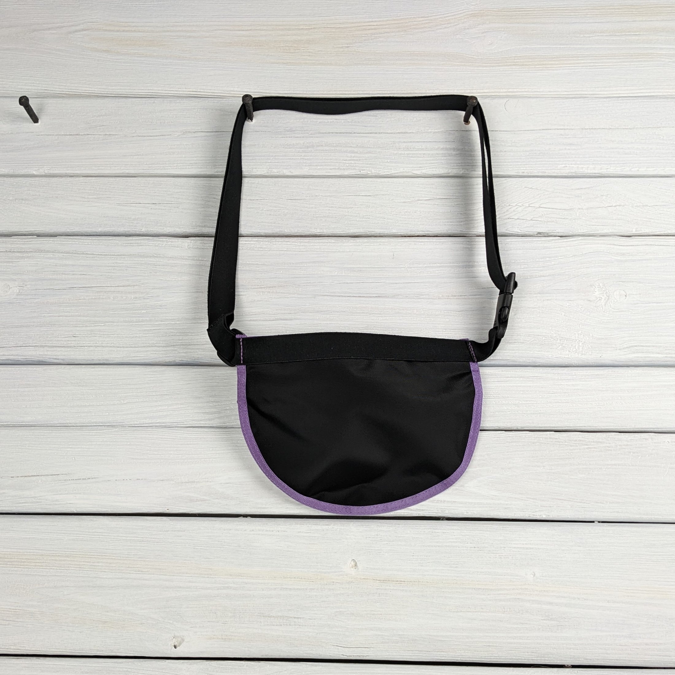 Black Parapack with Lavender Purple Binding Waist/Cross Body Bag
