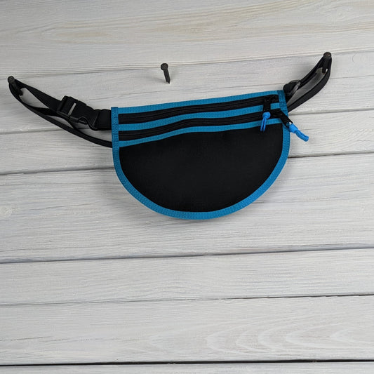 Black Cordura and Neon Blue Binding Waist/Cross Body Bag
