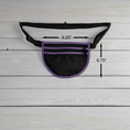 Load image into Gallery viewer, Black Parapack with Lavender Purple Binding Waist/Cross Body Bag
