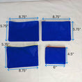 Load image into Gallery viewer, Four Water Resistant Zero Porosity Royal Blue Zipper Pouches
