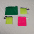 Load image into Gallery viewer, Green, Neon Yellow, Neon Pink Zipper Pouches