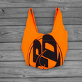 Load image into Gallery viewer, Repurposed PD Flags : Orange and Black Ripstop Reusable Market Tote Bag
