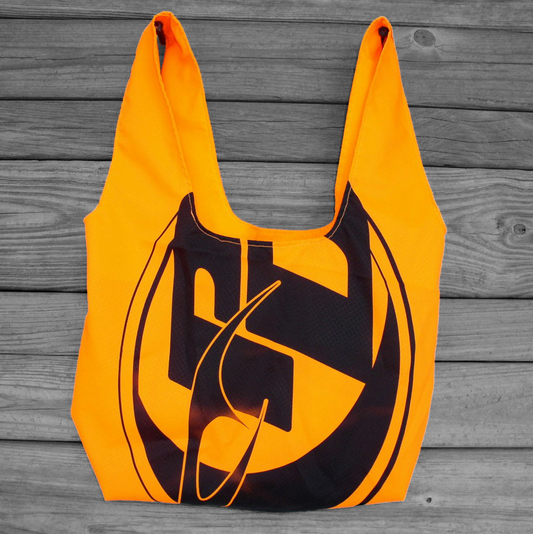 Orange and Black Market Bag Upcycled PD Flag