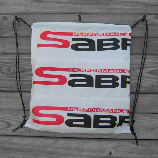 Sabre2 Parachute Logo Drawstring Backpack : White Lining, Interior Pocket, Key Loop