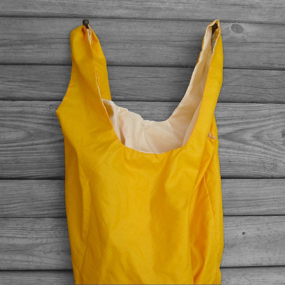 Eco Friendly Shopping Bag White and Gold Parachute