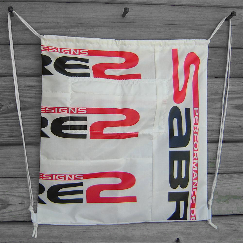 Drawstring Backpack Sabre2 Parachute Logos Lined with White