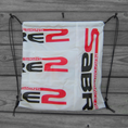 Load image into Gallery viewer, Sabre2 Parachute Logo Drawstring Backpack : White Lining, Interior Pocket, Key Loop