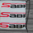 Load image into Gallery viewer, Sabre2 Parachute Logo Drawstring Backpack : White Lining, Interior Pocket, Key Loop
