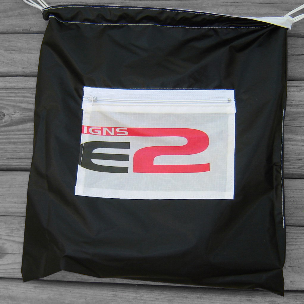 Sabre2 Parachute Logo Drawstring Backpack : Black Lining, Interior Pocket