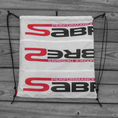 Load image into Gallery viewer, Sabre2 Parachute Logo Drawstring Backpack with Red Lining and Interior Pocket
