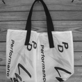 Load image into Gallery viewer, Reusable Parachute Bag Lightning Logo Market Tote Black Handles
