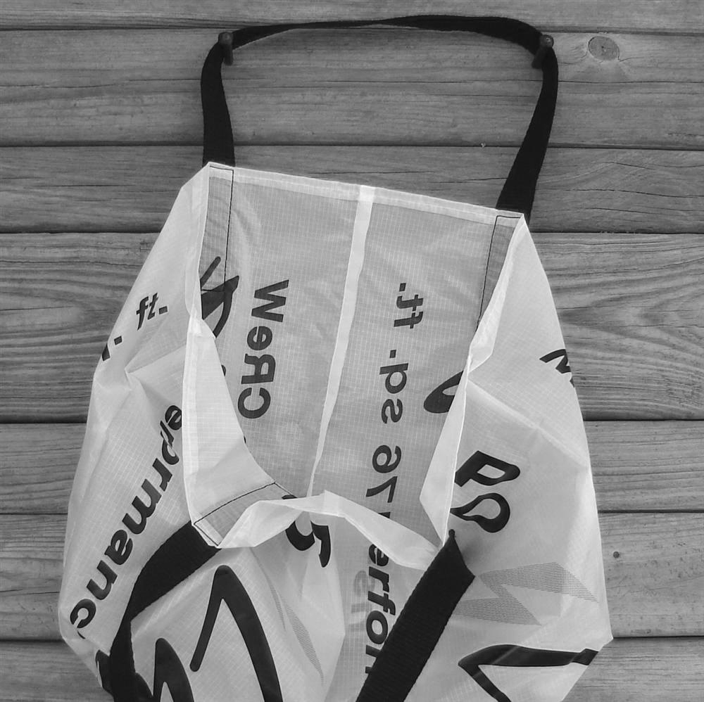 Reusable Parachute Bag Lightning Logo Market Tote Black Handles