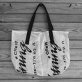Load image into Gallery viewer, Reusable Parachute Bag Lightning Logo Market Tote Black Handles