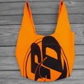 Load image into Gallery viewer, Repurposed PD Flags : Orange and Black Ripstop Reusable Market Tote Bag
