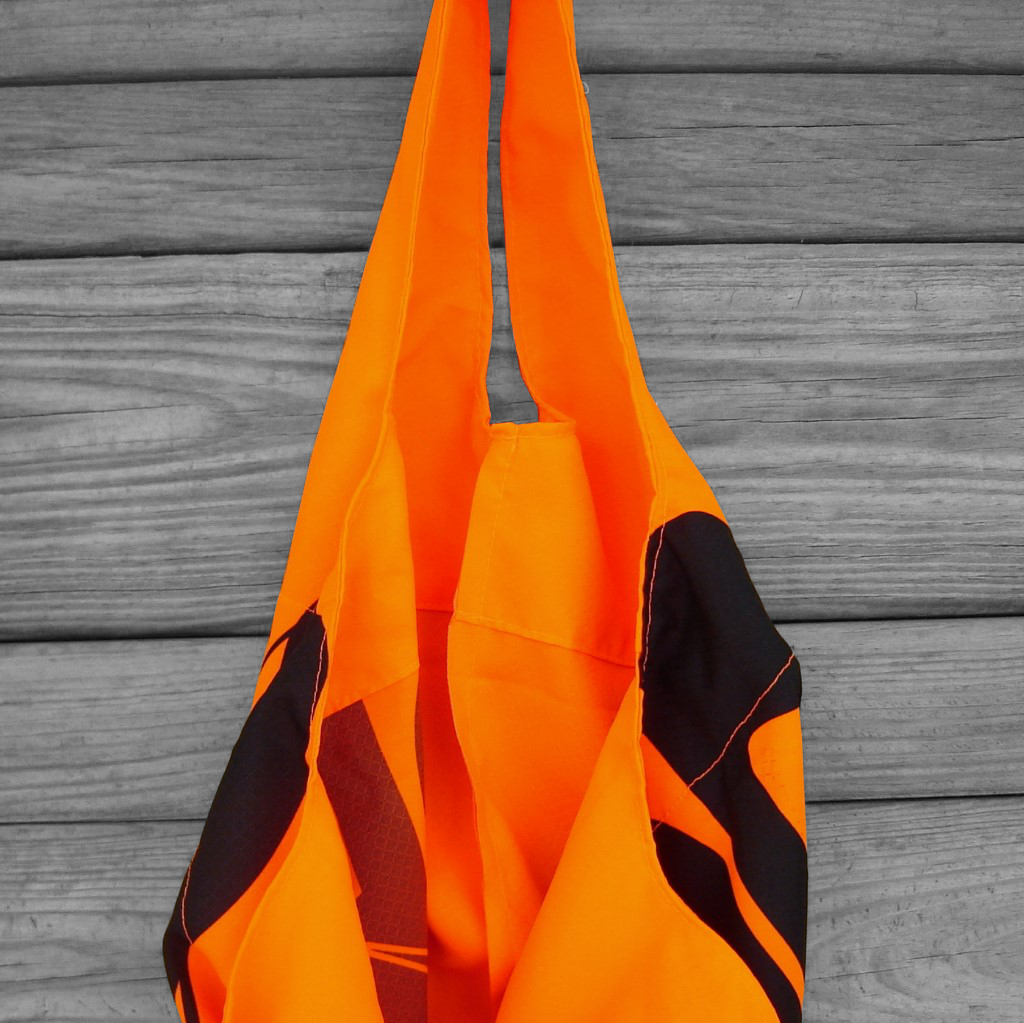 Repurposed PD Flags : Orange and Black Ripstop Reusable Market Tote Bag