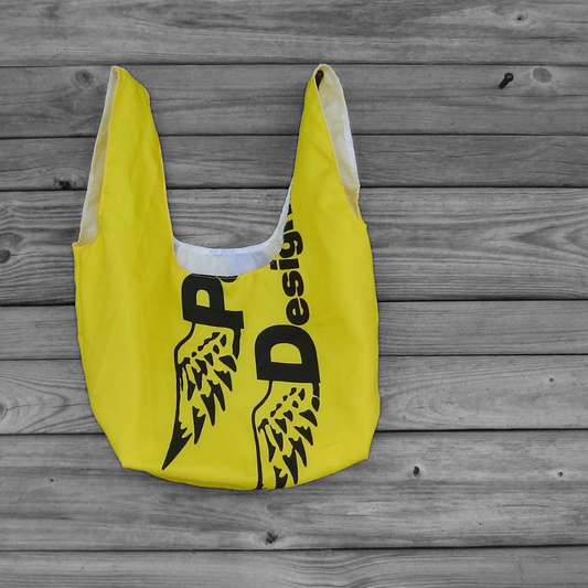 Repurposed PD Flags : Yellow and Black Reusable Market Tote Bag