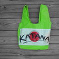 Load image into Gallery viewer, Neon Green Ripstop Market Bag with Katana Parachute Logo
