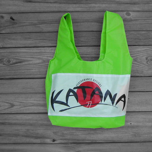 Neon Green Ripstop Market Bag with Katana Parachute Logo