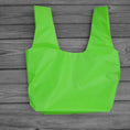 Load image into Gallery viewer, Neon Green Ripstop Market Bag with Katana Parachute Logo
