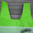 Load image into Gallery viewer, Neon Green Ripstop Market Bag with Reclaimed Stiletto Parachute Logo