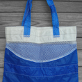 Load image into Gallery viewer, blue slider tote bag
