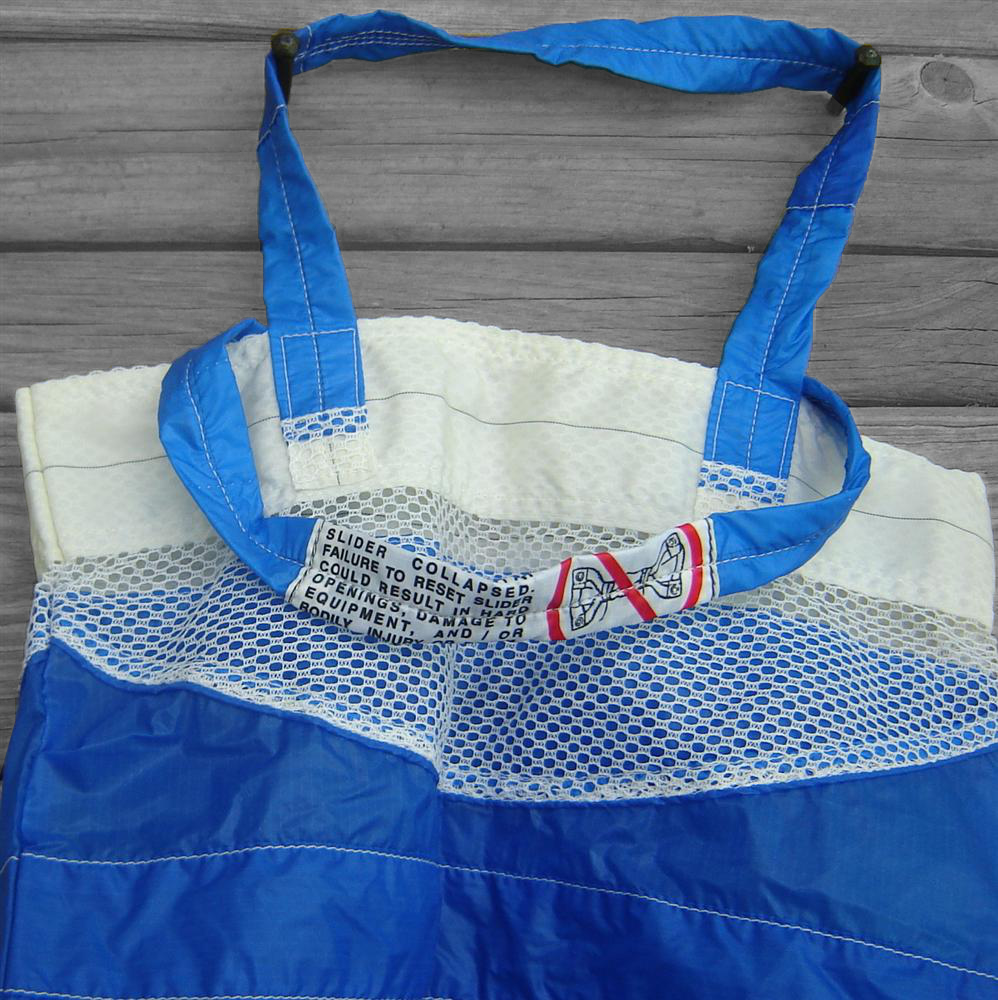 Eco Friendly Nylon Ripstop Parachute Tote Bag Marine Blue Katana Slider
