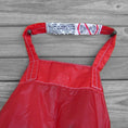Load image into Gallery viewer, Red Water Resistant Tote Upcycled Parachute Slider with Warning Label