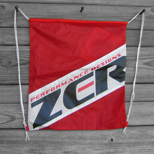 Parachute Bag : Red Drawstring Backpack Zero Parachute Logo