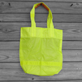 Load image into Gallery viewer, Small Tote Bag Repurposed Neon Yellow Parachute Slider
