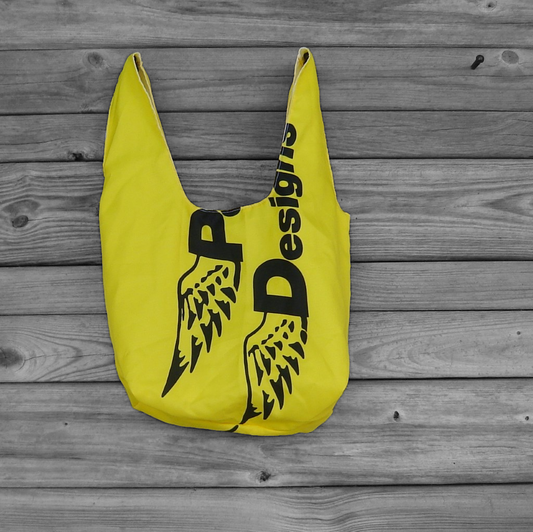 Repurposed PD Flags : Yellow and Black Reusable Market Tote Bag
