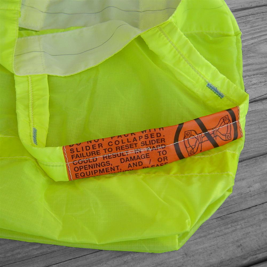 Small Tote Bag Repurposed Neon Yellow Parachute Slider