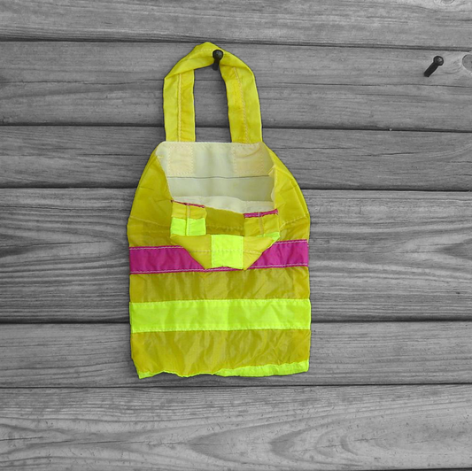 Small Yellow Gift Bag Repurposed Ripstop Nylon Parachute Slider