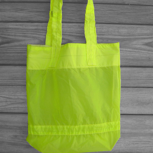 Small Tote Bag Repurposed Neon Yellow Parachute Slider Zero Porosity