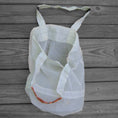 Load image into Gallery viewer, White Parachute Slider Small Market Tote Bag with Warning Label
