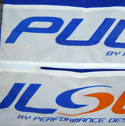 Royal Blue Zero Porosity Drawstring Backpack with Pulse Logo Exterior Pocket