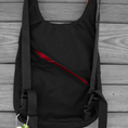 Load image into Gallery viewer, Red and Black Cordura Nylon Backpack with Partial Silhouette Logo