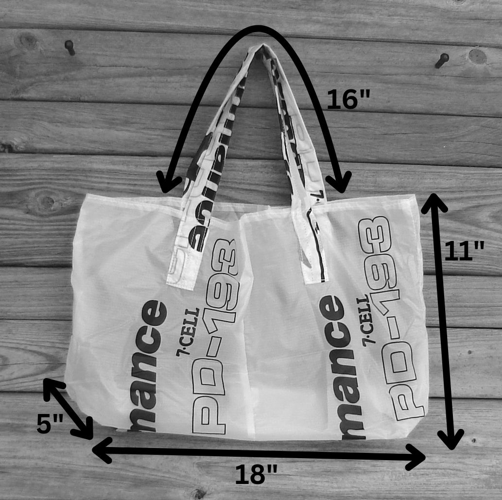 Reusable Nylon Ripstop Parachute Market Bag  PD Wings Logo