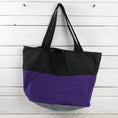 Load image into Gallery viewer, Black, Purple, and Charcoal Cordura Large Tote Bag with Black Handles
