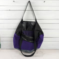 Load image into Gallery viewer, Black, Purple, and Charcoal Cordura Large Tote Bag with Black Handles
