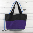 Load image into Gallery viewer, Black, Purple, and Charcoal Cordura Large Tote Bag with Black Handles
