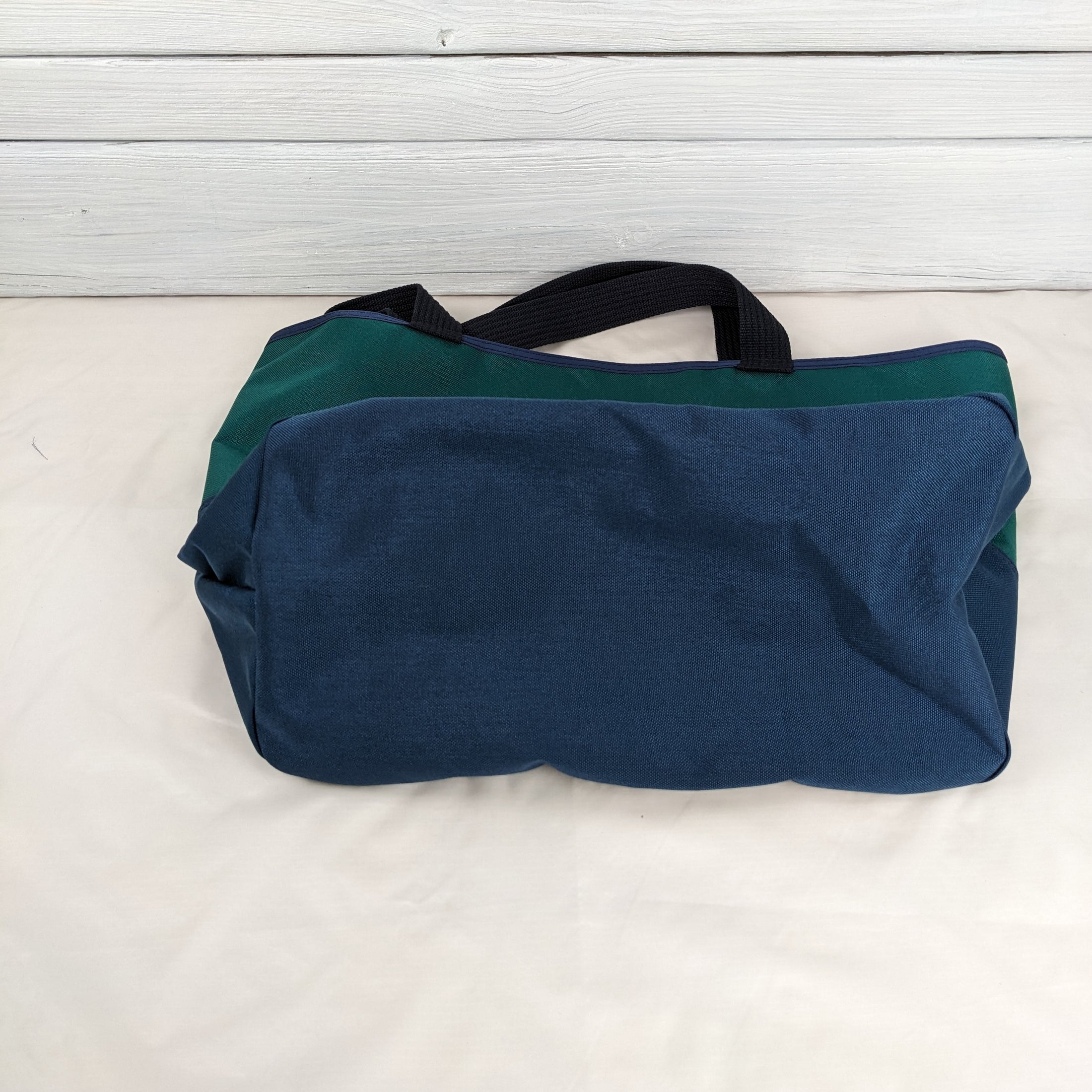 Large Teal and Navy Cordura Tote with Navy Handles