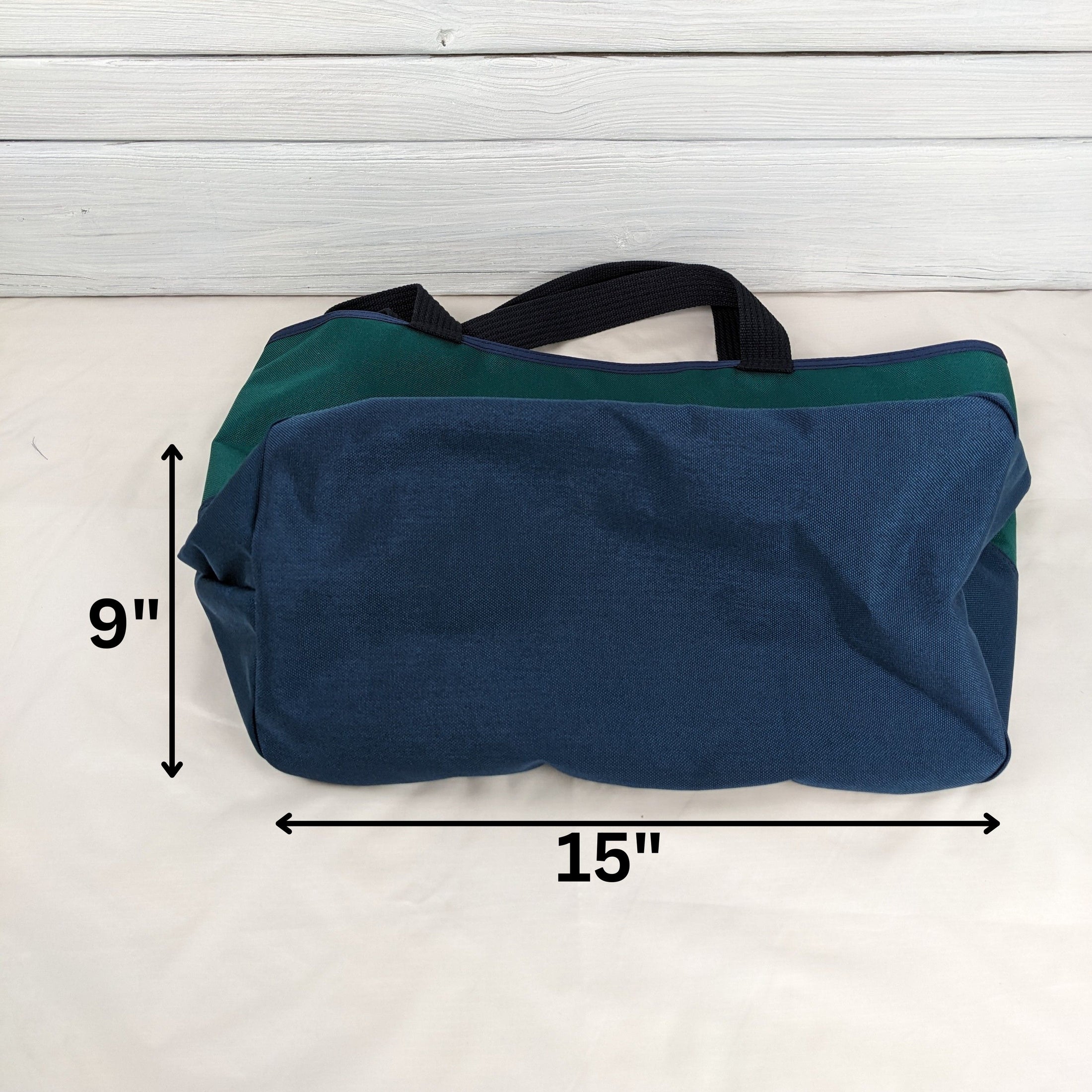 Large Teal and Navy Cordura Tote with Navy Handles