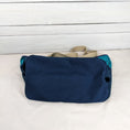 Load image into Gallery viewer, Large Cordura Tote Teal and Navy with Tan Handles
