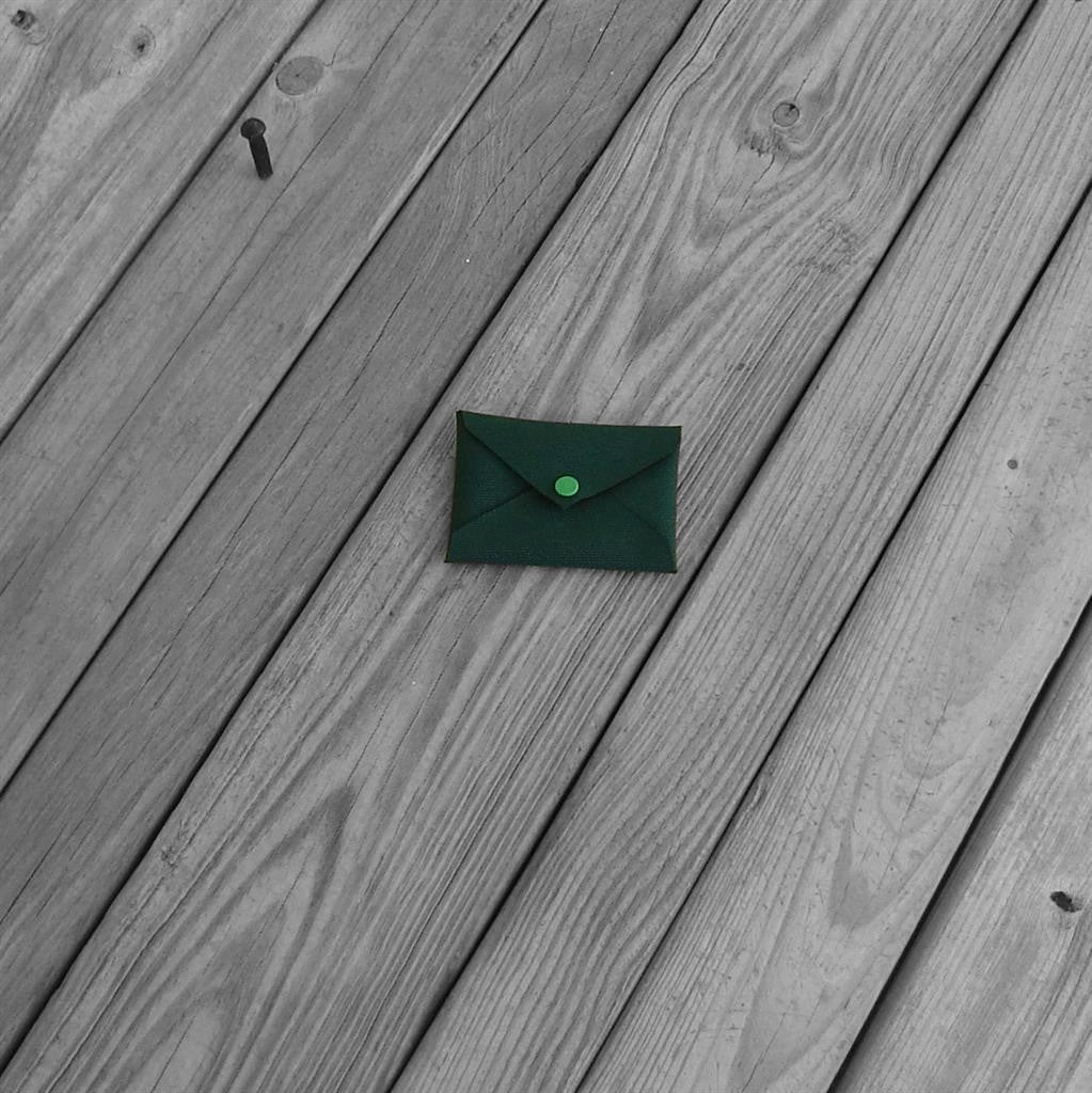 Green Cordura Mini Wallet Card Envelope with Plastic Snap