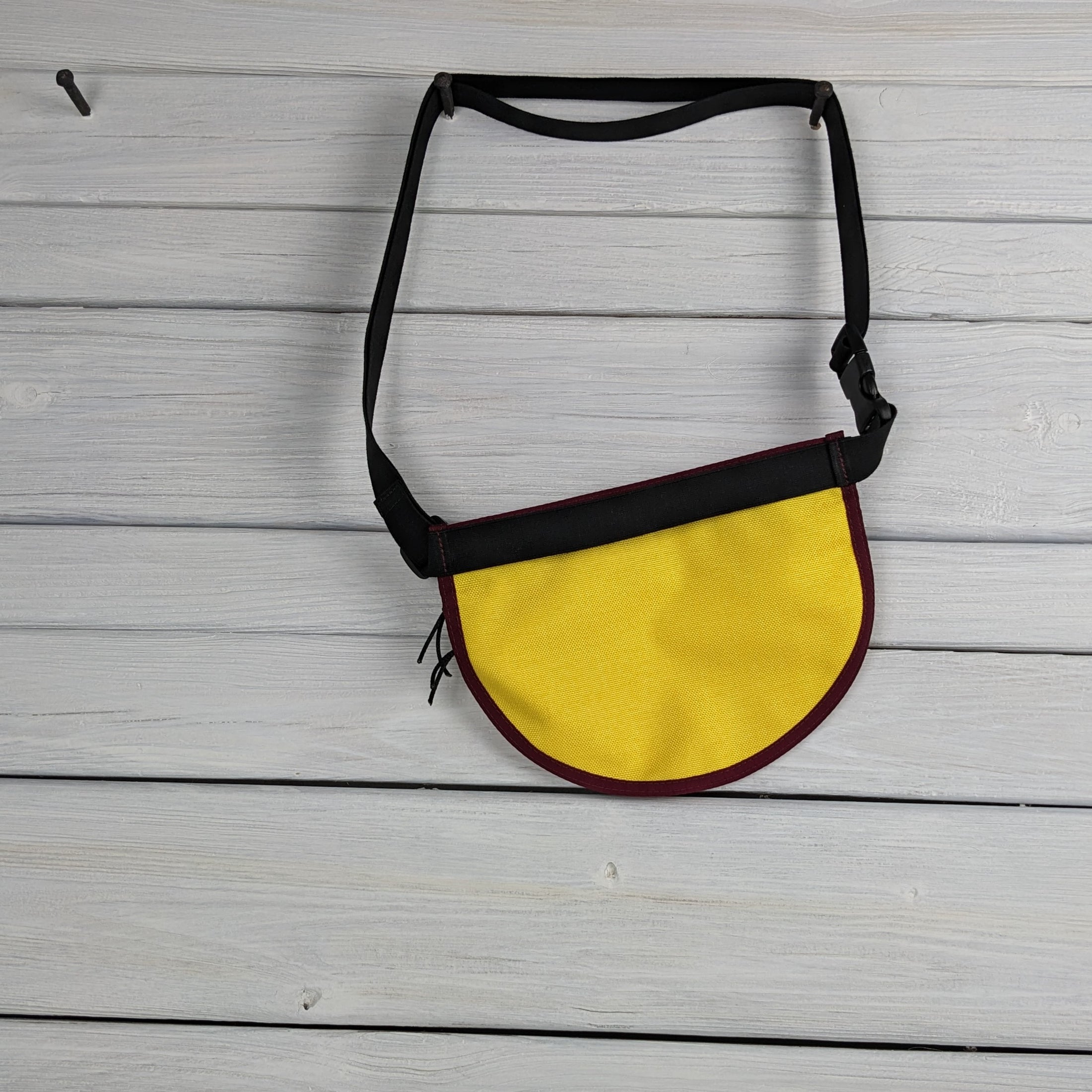 Yellow and Burgundy Waist/Cross Body Bag