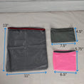 Load image into Gallery viewer, Silky Ripstop Zipper Pouches: One Pink, Two Gray
